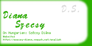 diana szecsy business card