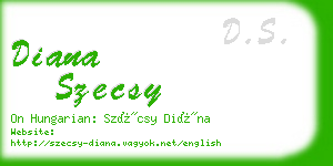 diana szecsy business card